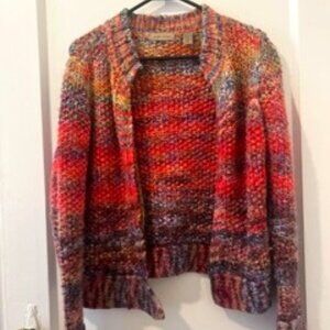 Sunset colored knit sweater jacket